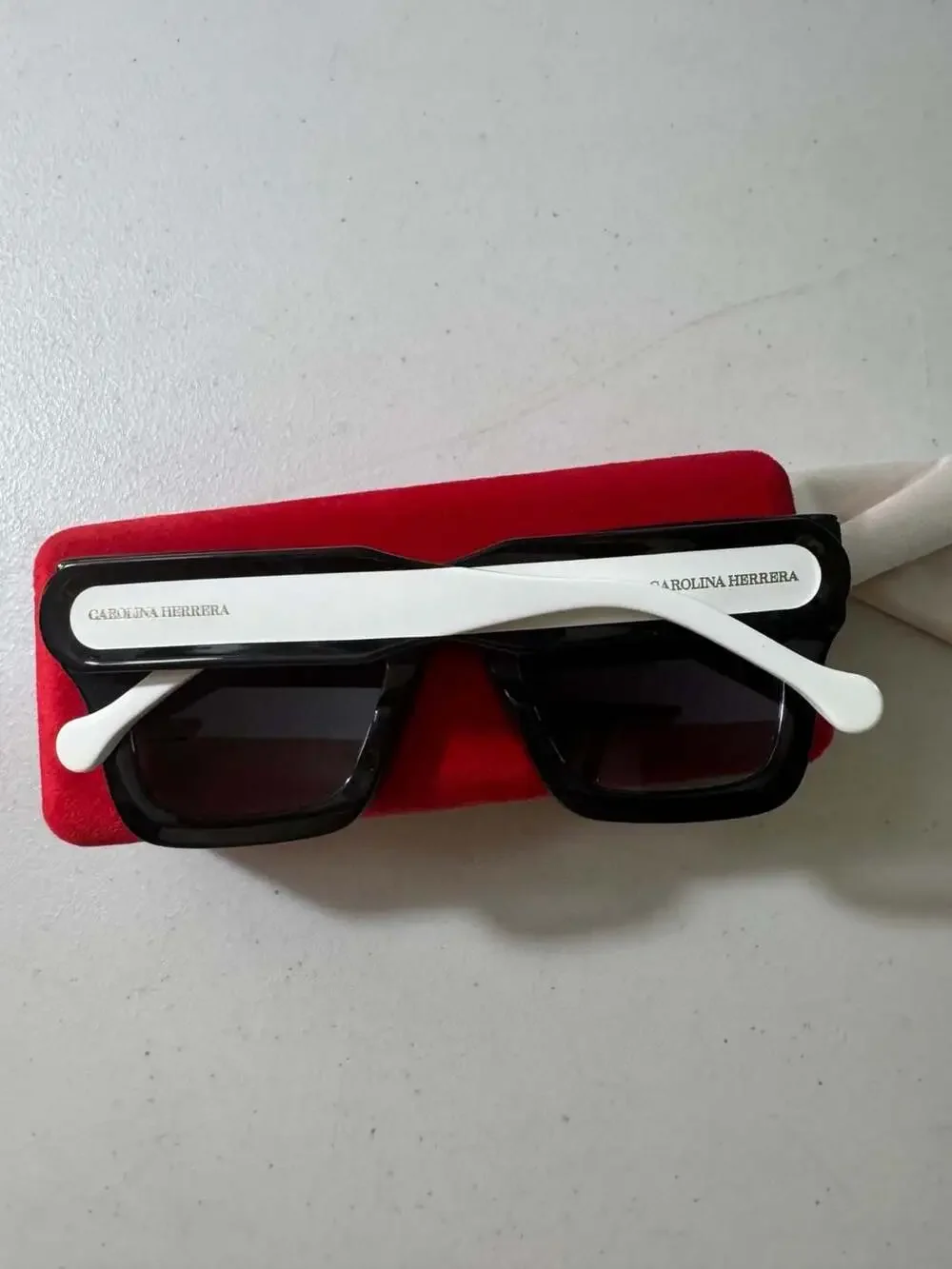 Carolina Herrera HER 0255 Oversized Square Sunglasses Black White